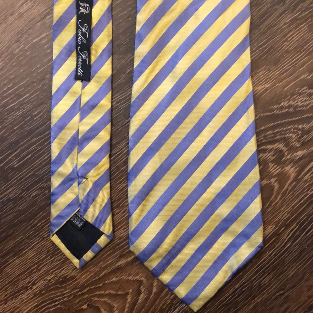 Fabio Ferretti tie yellow/blue stripe